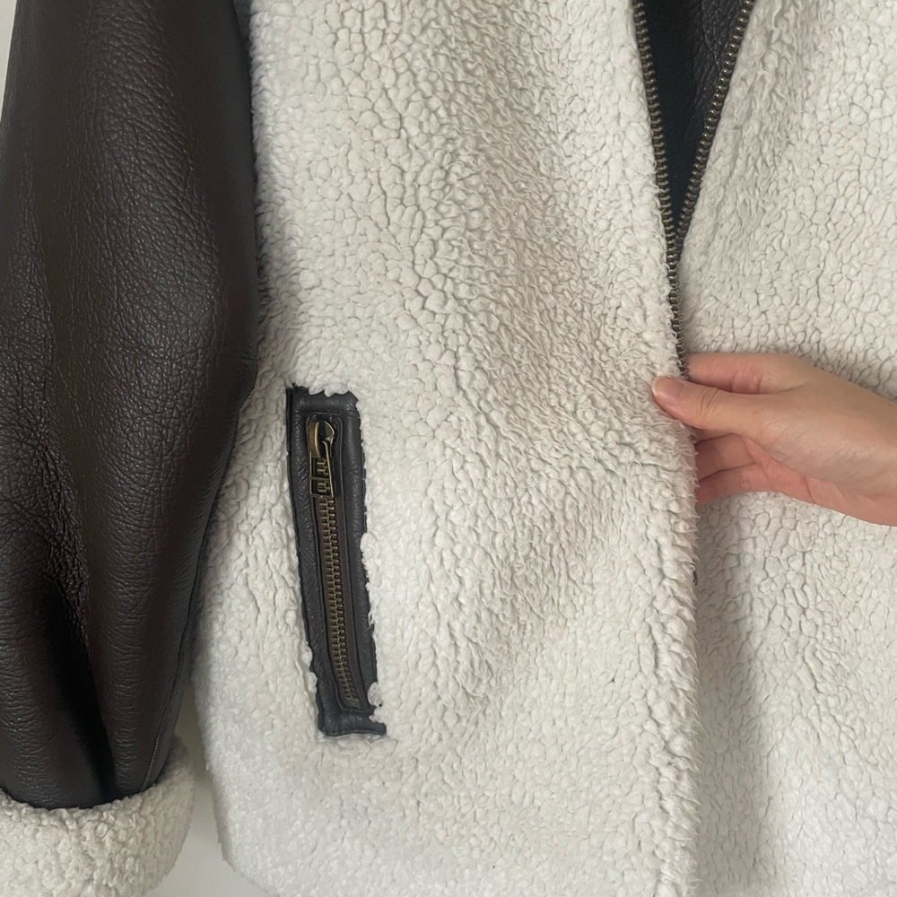 Unreal Fur Symbiosis Shearling Leather Jacket XS - Picture 10 of 13
